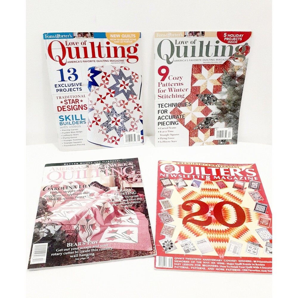Quilting Magazines Lot of 4 - Love of Quilting 2015 & Amer. Patchwork 1994, Othe